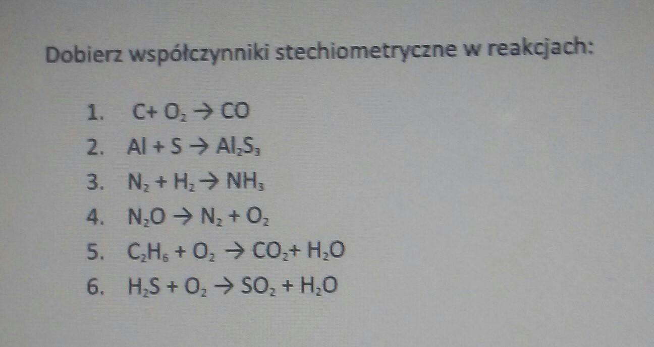 Chemia Dobieranie Współczynników