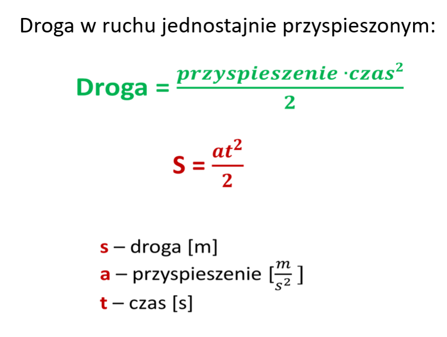 KLASA 7 FIZYKA - wirtualna lekcja 4 Droga W Ruchu Jednostajnie Przyspieszonym
