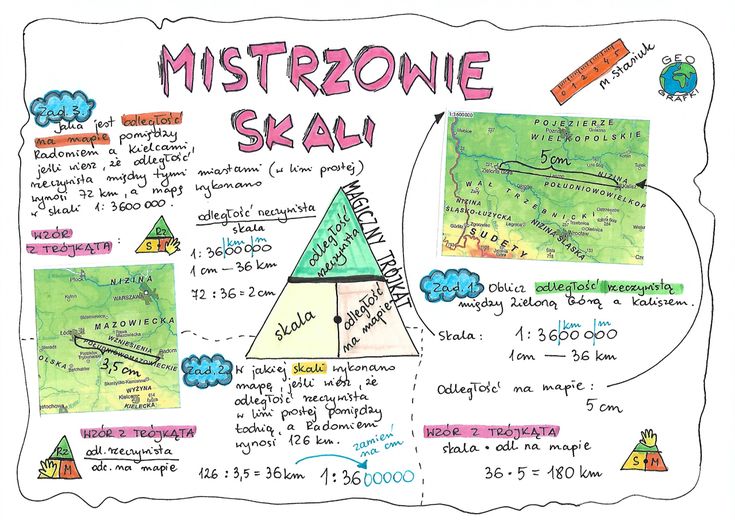 Klasa 7. Mapa i skala – ćwiczenia. | Geografia, Maturo Geografia Klasa 7