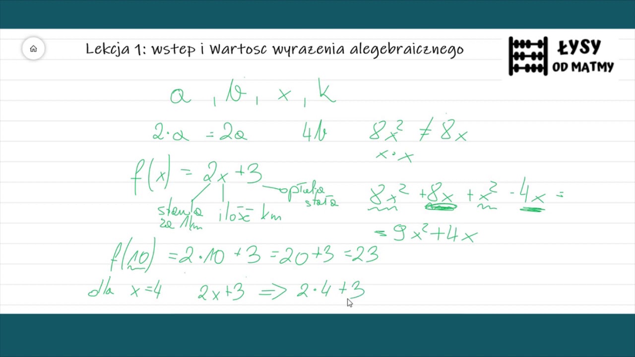 Klasa 7: Wyrażenia algebraiczne: wstęp i wartość wyrażenia - YouTube Wyrażenia Algebraiczne Klasa 7 Sprawdzian Nowa Era