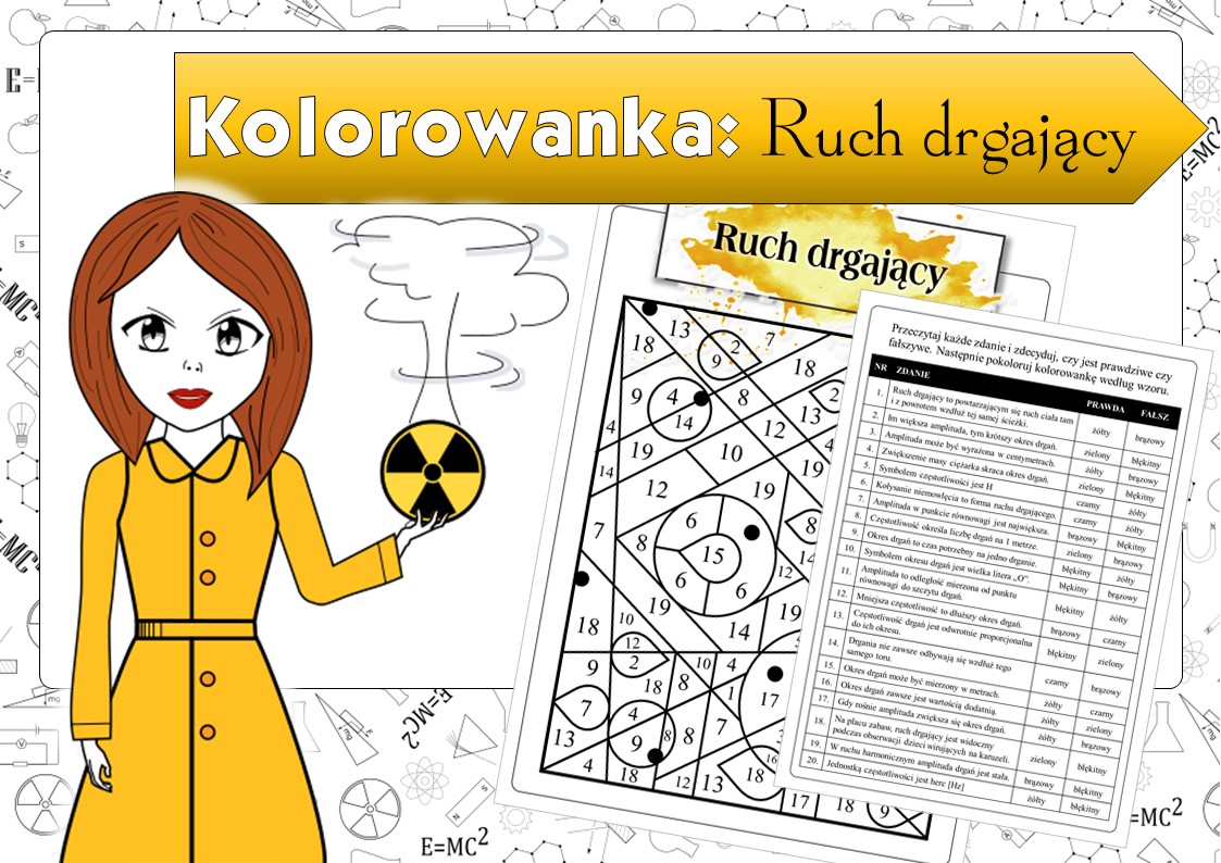 Klasa 8. Fizyka. Drgania. Ruch drgający. Fizyczna kolorowanka. • Złoty Ruch Drgający Sprawdzian Klasa 8