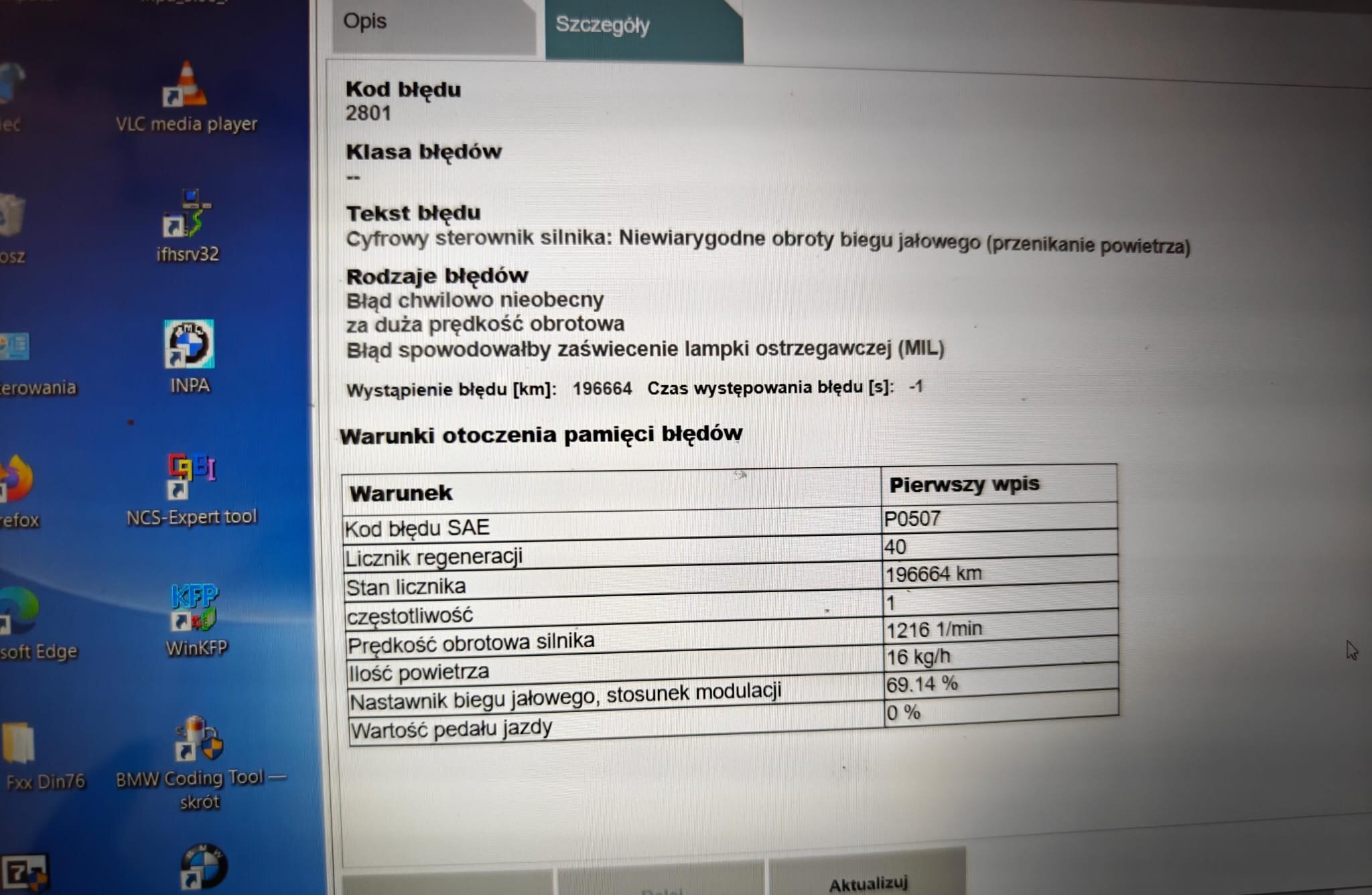 Kod błędu, INPA, Check Engine, Diagnoza, Rozkodowanie błędów - strona Błądzić Jest Rzeczą Ludzką Rozprawka