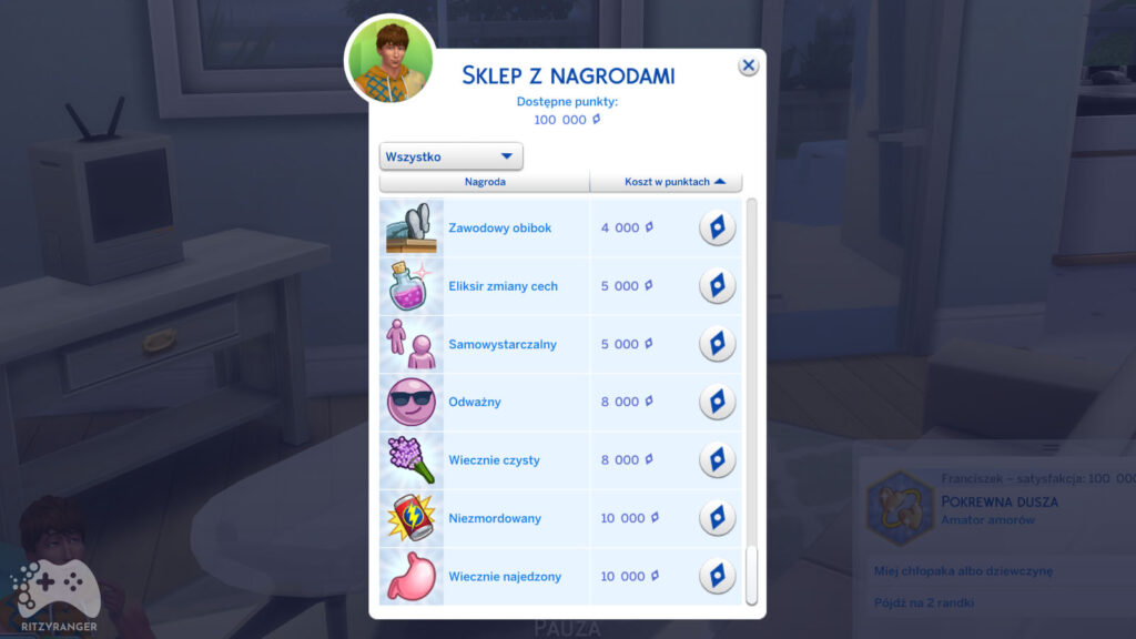 Punkty Satysfakcji The Sims 4 Kod