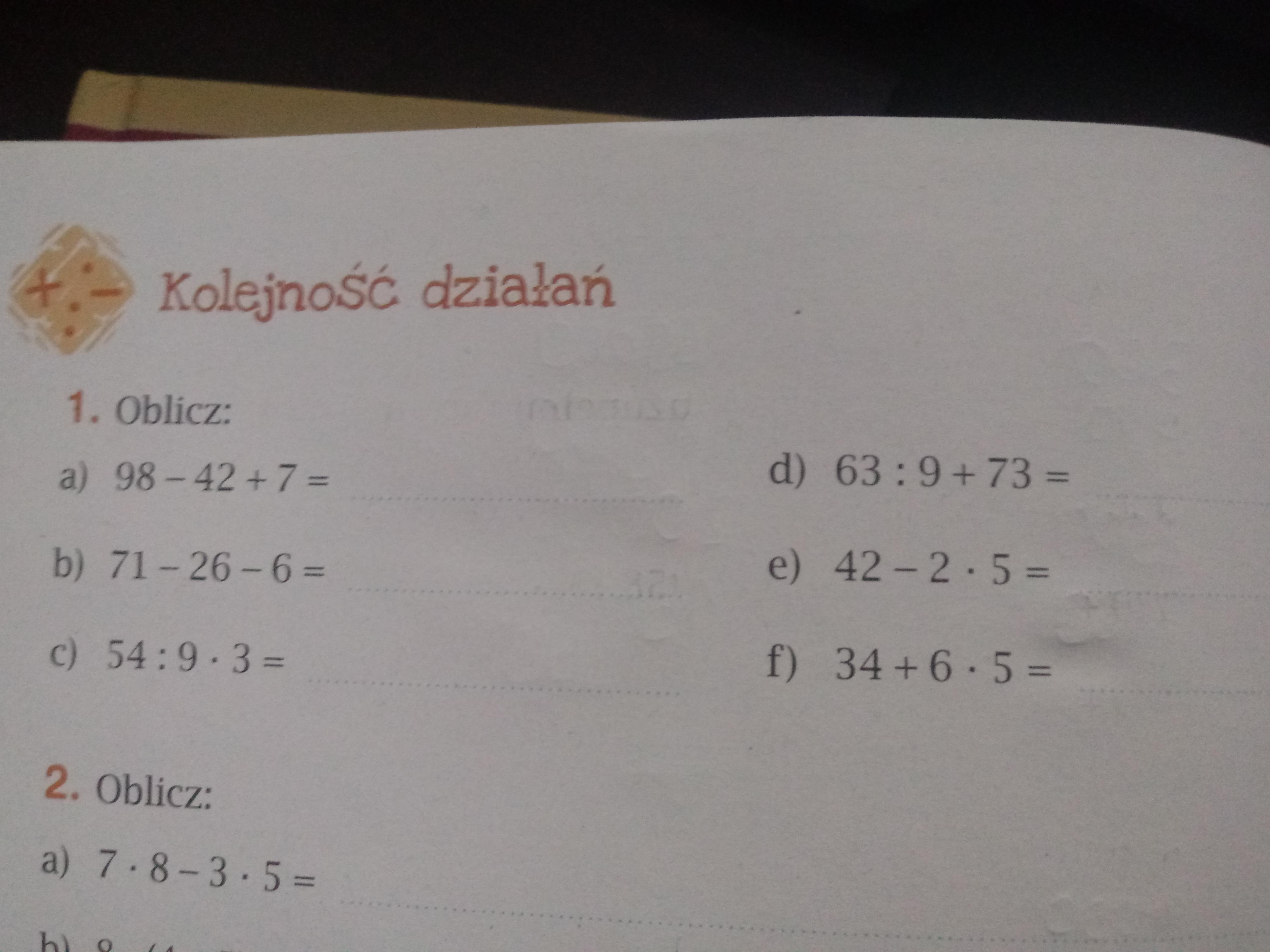 Kolejnośc działań str 8 zadanie 1 na jutro - Brainly.pl Zadania Matematyczne Dla Klasy 5 Kolejność Wykonywania Działań