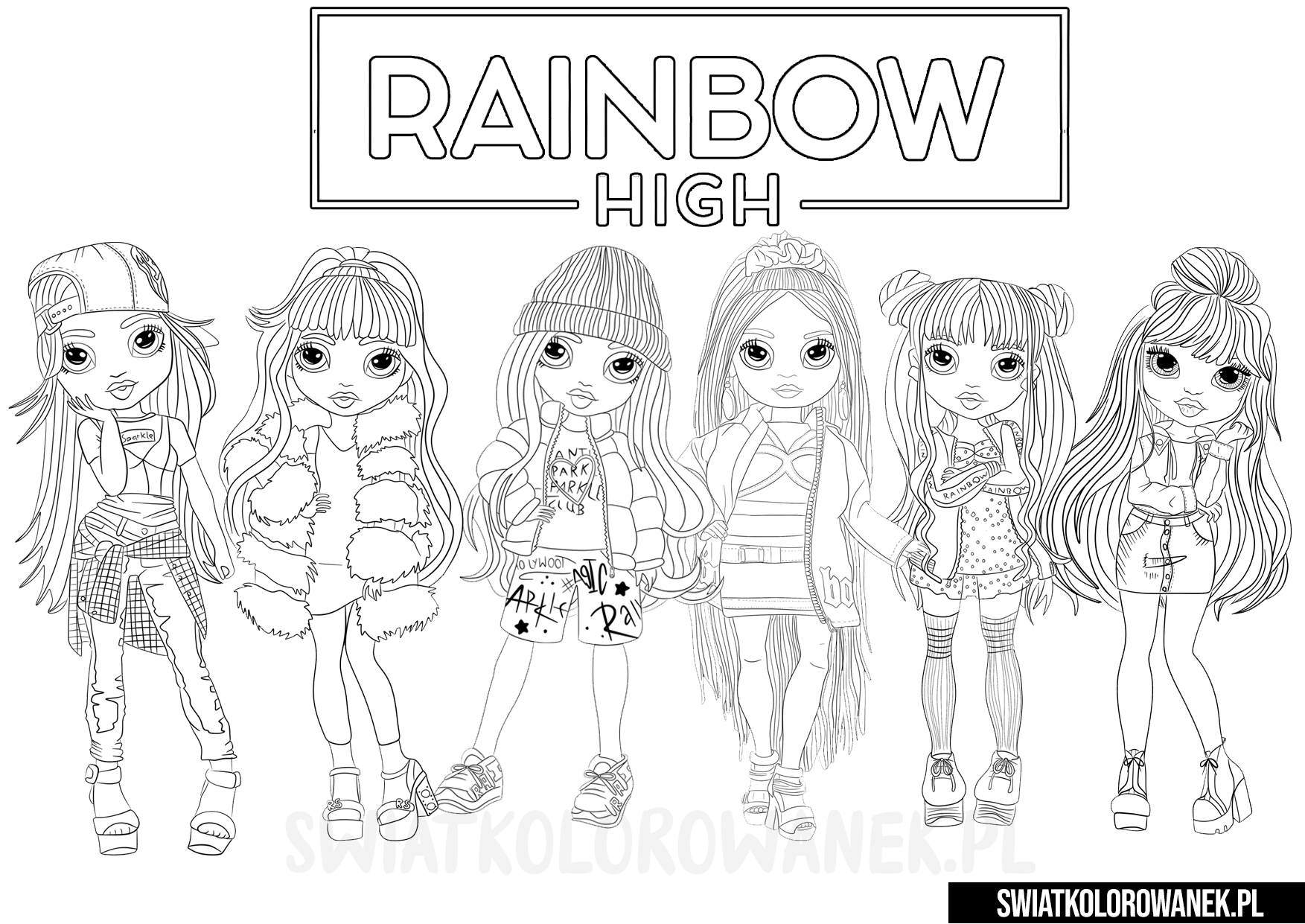Kolorowanki Malowanki Rainbow High do druku - Darmowe kolorowanki do druku Kolorowanki Do Druku Dla Dziewczynek