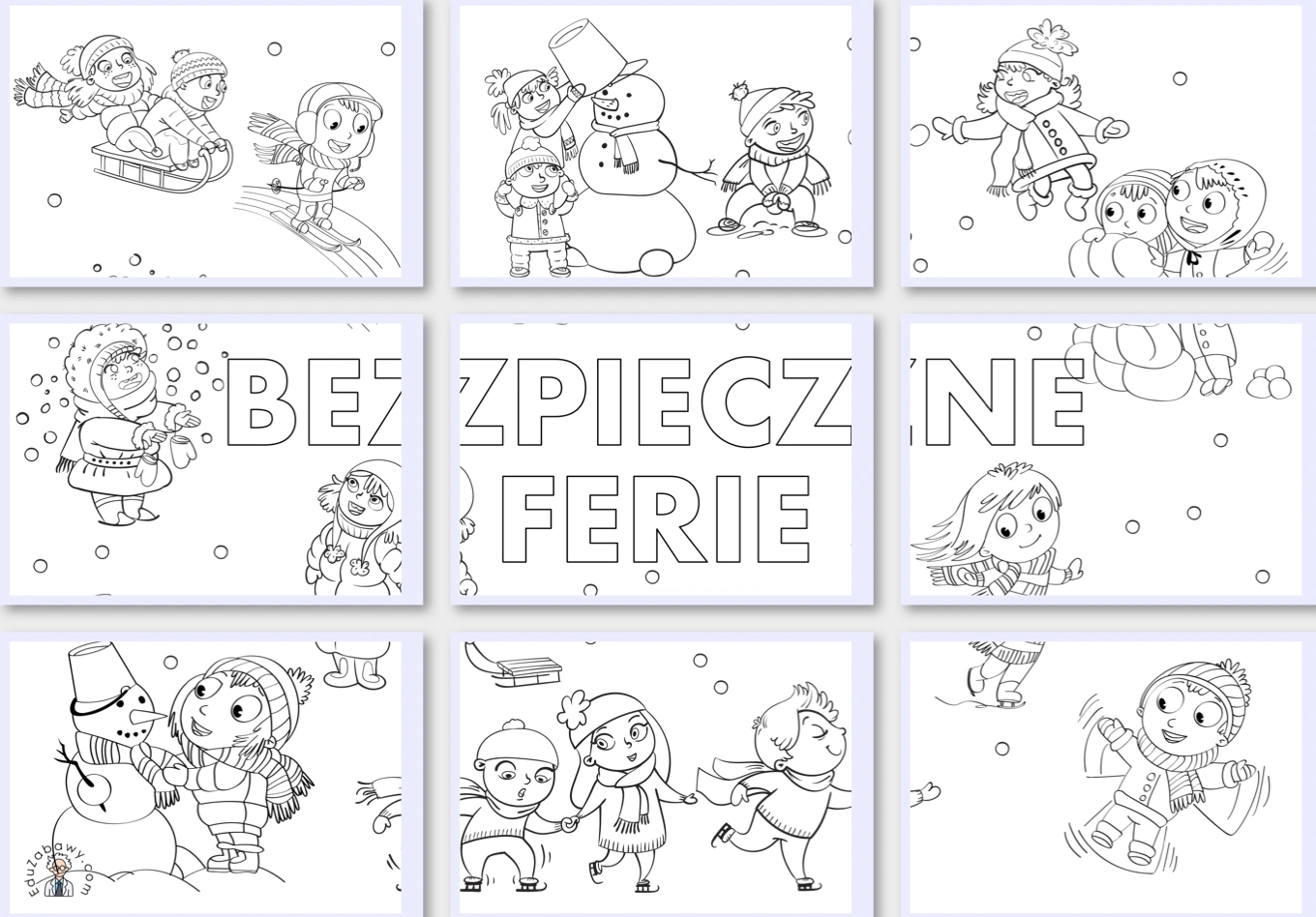 Bezpieczne Ferie Rysunki Do Druku