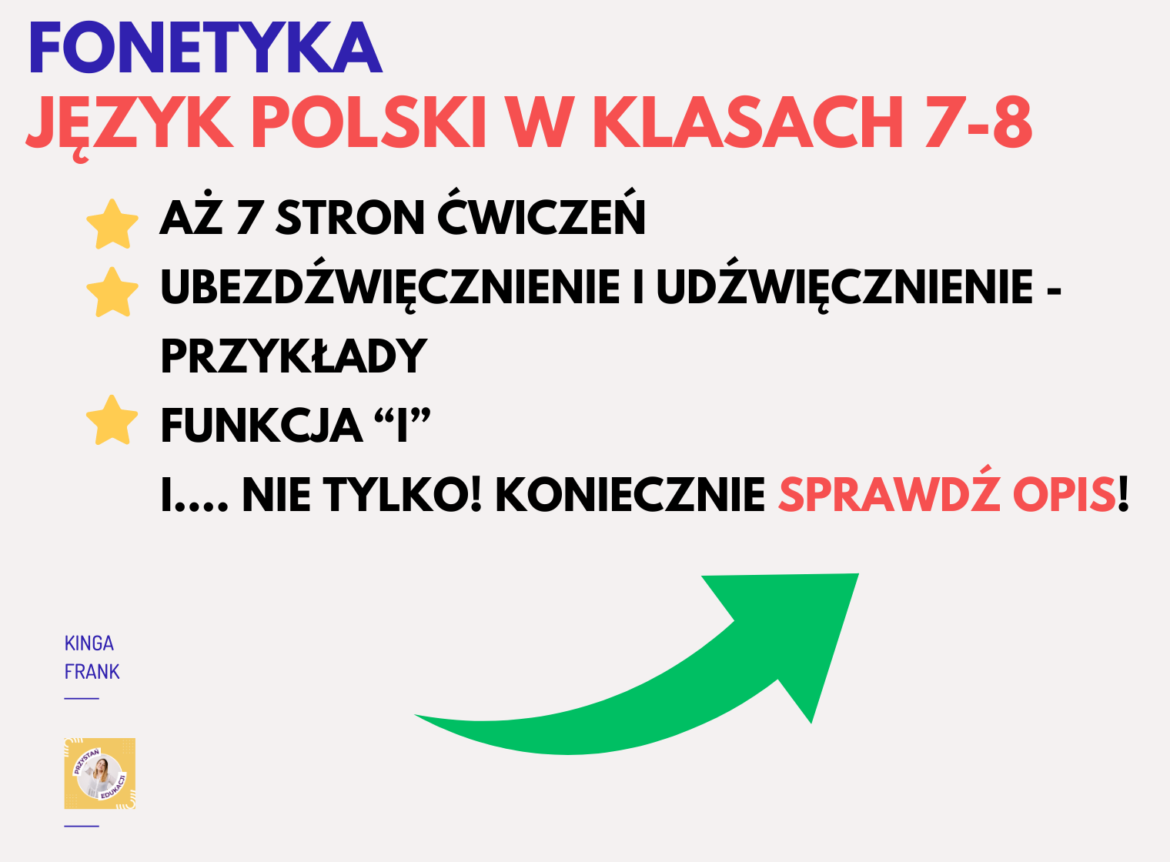 📚 Kompleksowa powtórka z FONETYKI dla klas 7-8 – aż 7 stron zadań! 🎓 Test Z Fonetyki Klasa 8