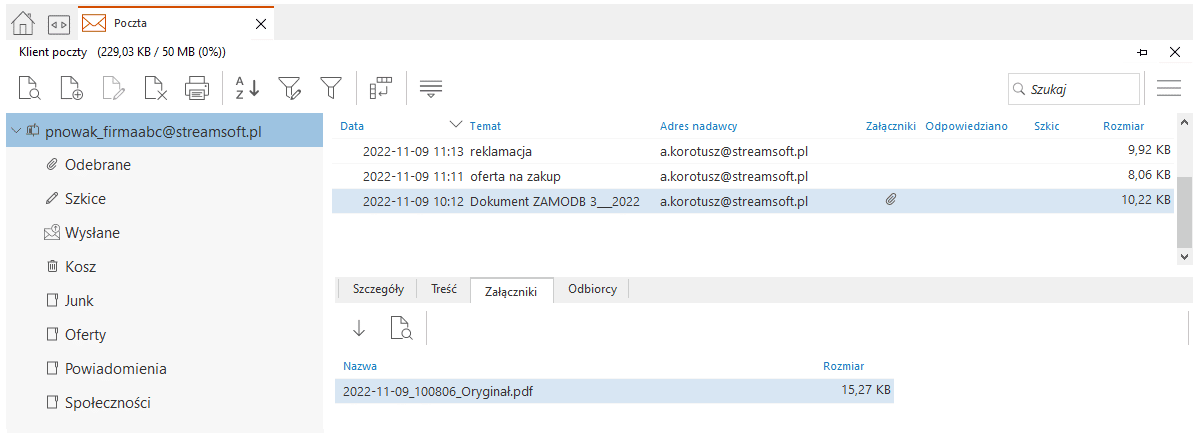 Konfiguracja klienta poczty w Systemie Streamsoft - Portal Klienta Biuro Obsługi Klienta Poczty Wp