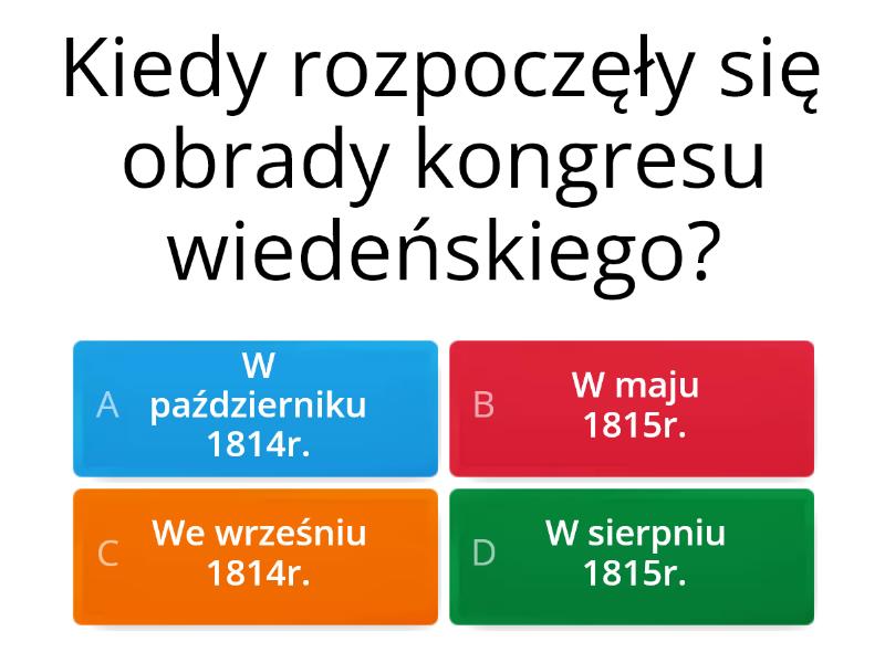 Test Historia Klasa 7 Kongres Wiedeński