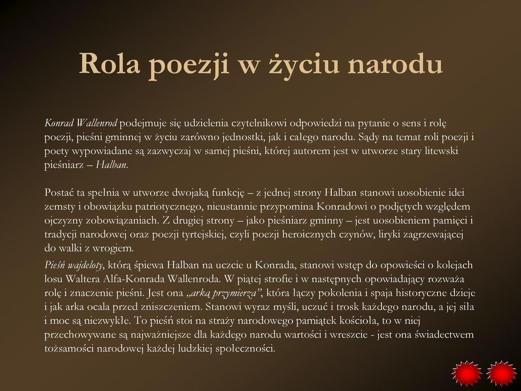 Wyjasnij W Jaki Sposob Konrad Pojmuje Istote Poezji I Rola Poety