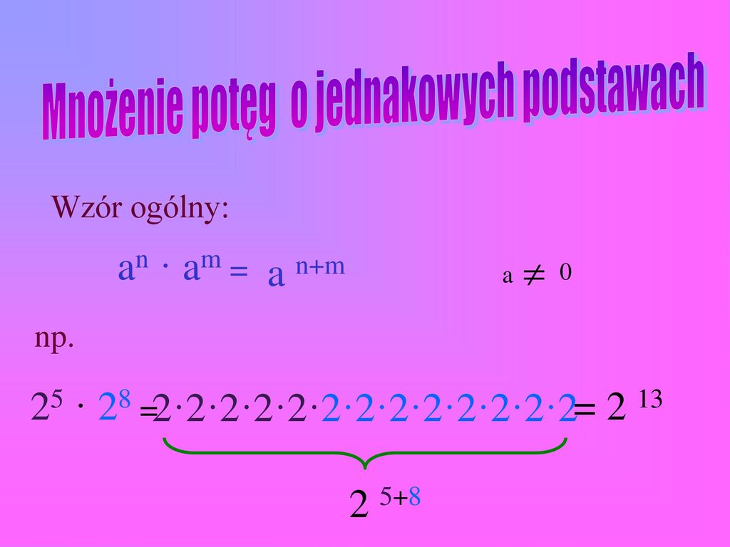 Mnożenie Potęg O Różnych Podstawach