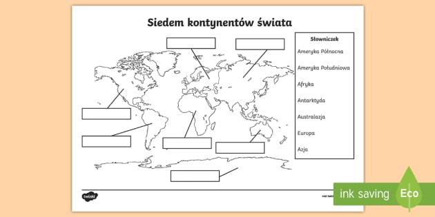 Kontynenty Karty Pracy Dla Dzieci