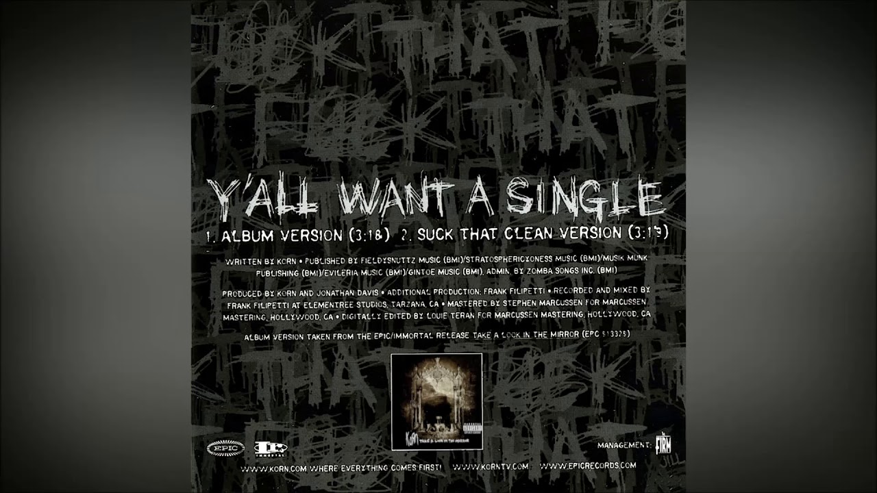 Korn - Y'all Want A Single - YouTube Korn Y All Want A Single Tekst