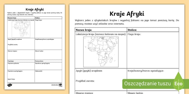 Afryka Kazika Karty Pracy Chomikuj