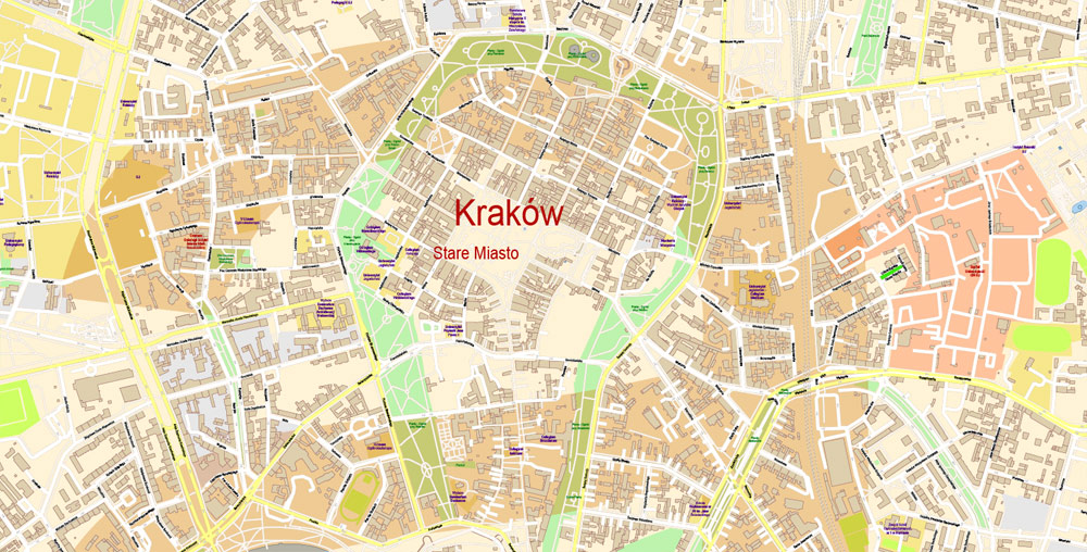 Obszar Krakowa Z Nazwą Browaru