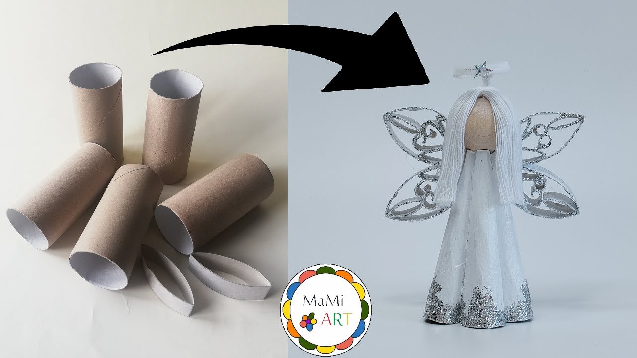 Kreatywne pomysły ♻️ 👼 Aniołek z rolek po papierze toaletowym 🧚‍♀️♻️ Aniołki Z Rolek Po Papierze Toaletowym