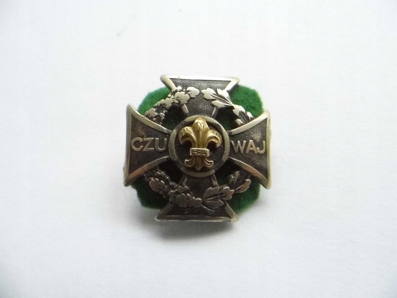 KRZYŻ HARCERSKI NUMEROWANY 1946 r ZŁOTA LILIJKA - 10144373353 Krzyz Harcerski Ze Zlota Lilijka