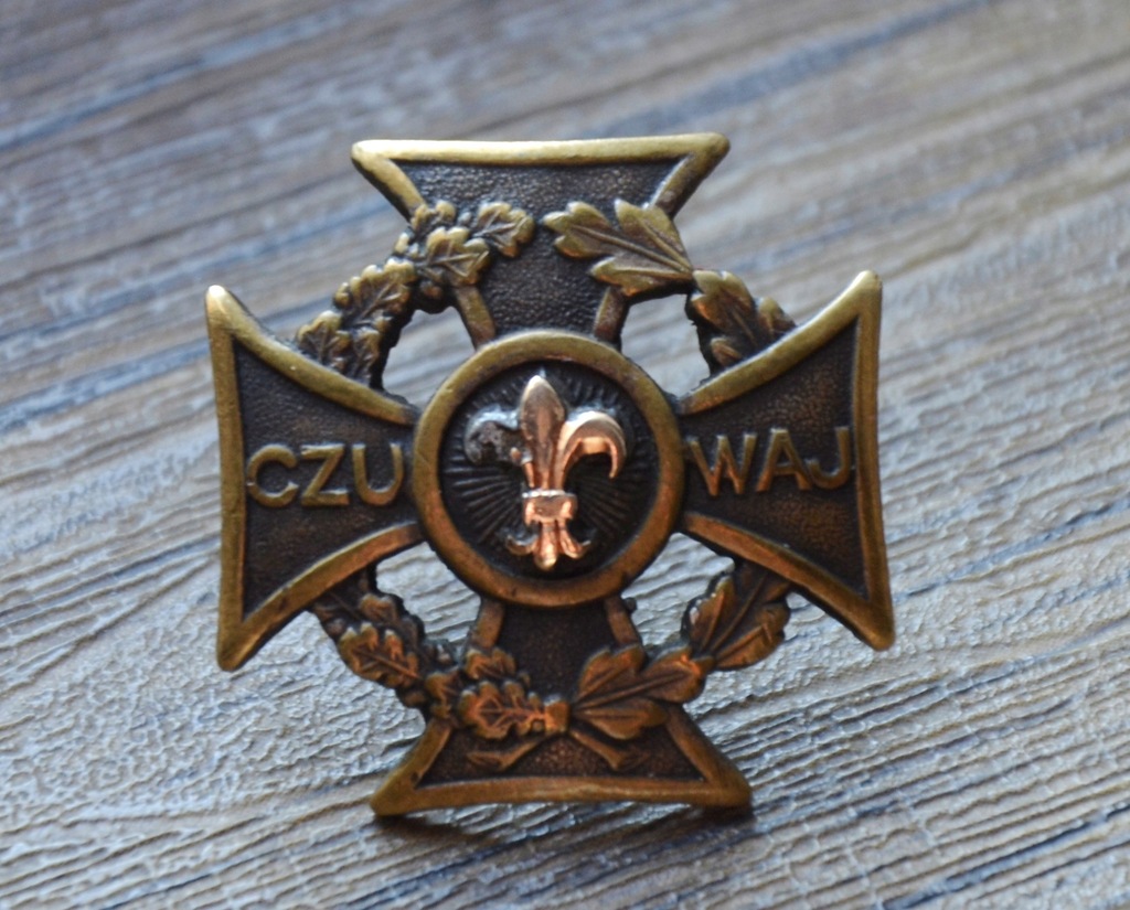 KRZYŻ HARCERSKI ZHP przedwojenny złota lilijka - 8612488731 - oficjalne Krzyz Harcerski Ze Zlota Lilijka