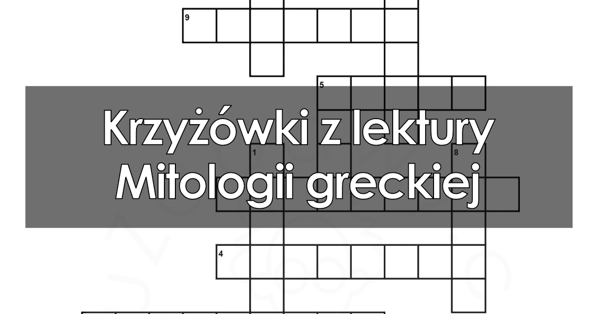 Krzyżówka z Mitologii greckiej w PDF do druku dla dzieci Mitologia Grecka Pdf