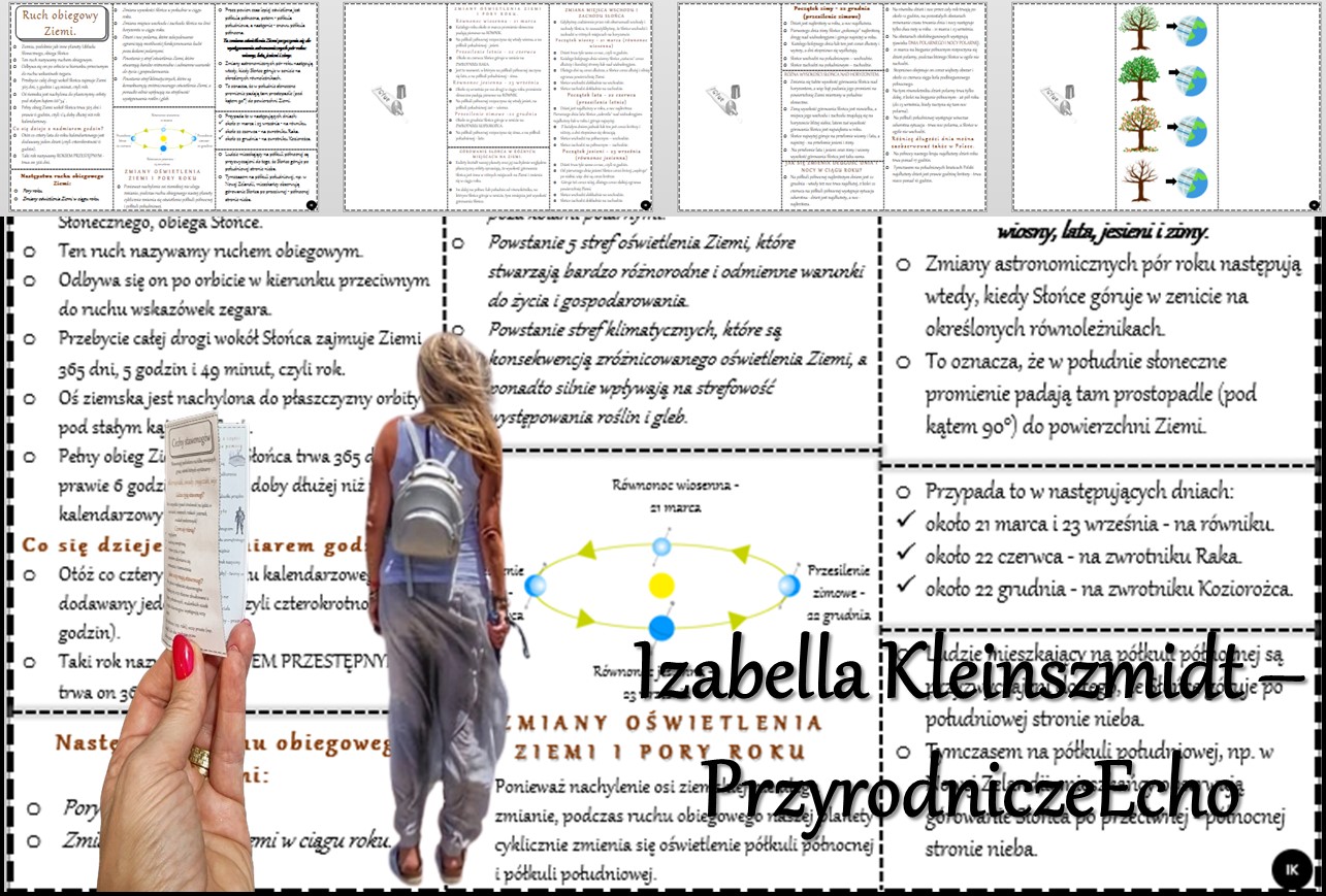 Książeczka/sketchnotka/notatka/wklejka/streszczenie dla ucznia i Ruchy Ziemi Klasa 6 Pdf