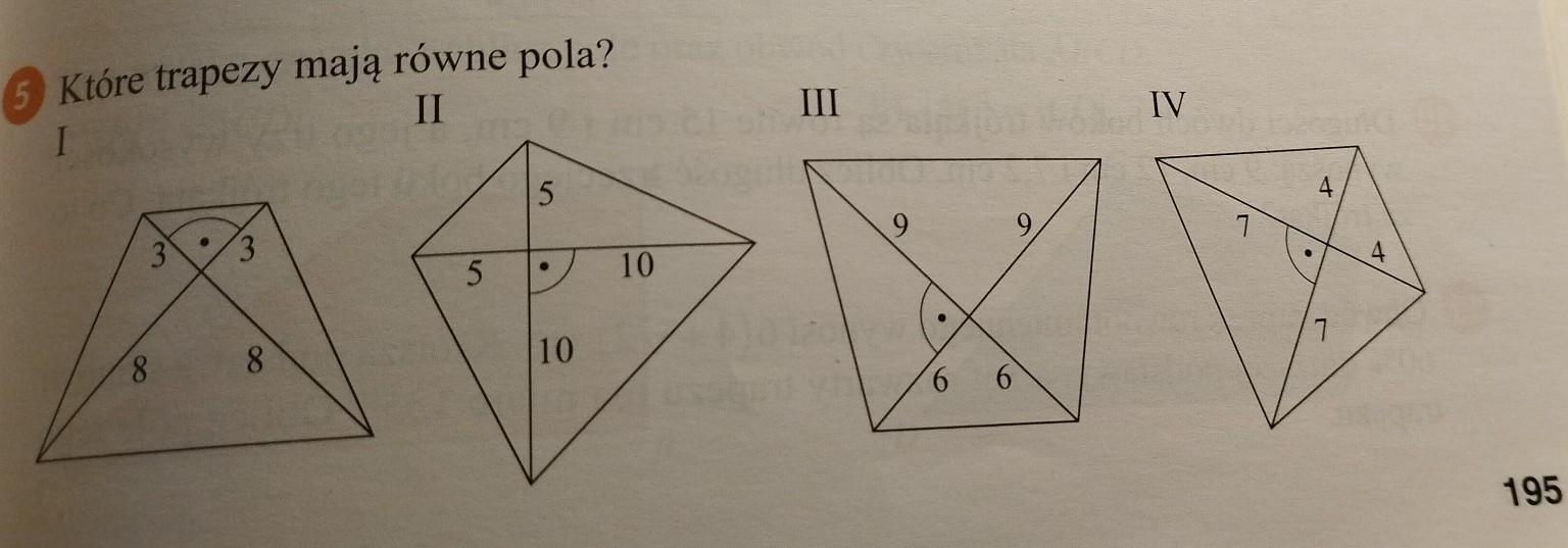 które trapezy mają równe pola?? - Brainly.pl Ktore Trapezy Maja Rowne Pola