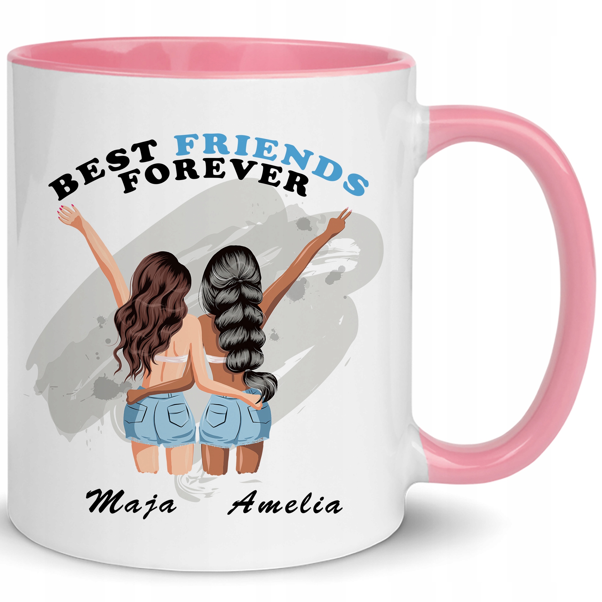 KUBEK Na PREZENT Dla BFF NA URODZINY IMIONA WZORY (KUBEK BIAŁY UCHO Prezent Dla Bff Na Urodziny
