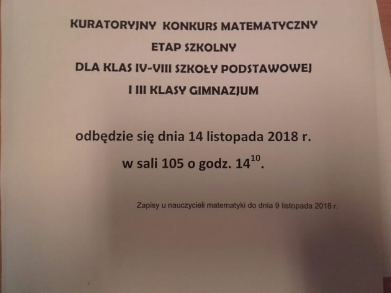 KURATORYJNY KONKURS MATEMATYCZNY – Szkoła Podstawowa Zadania Konkurs Kuratoryjny Matematyczny Szkoła Podstawowa