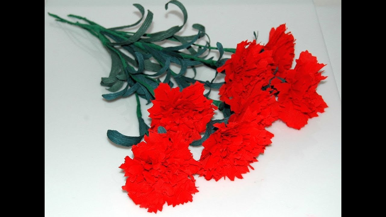Kwiaty z bibuły - Goździk krok po kroku DIY paper flowers - YouTube Jak Zrobic Gozdzika Z Bibuly Youtube