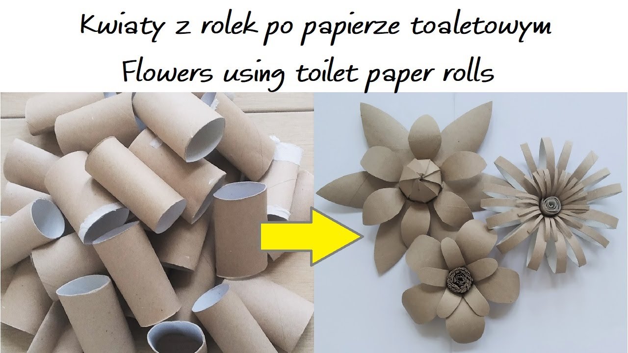 Kwiaty z Rolek po Papierze Toaletowym / Kwiaty z Papieru - YouTube Z Rolek Po Papierze Toaletowym