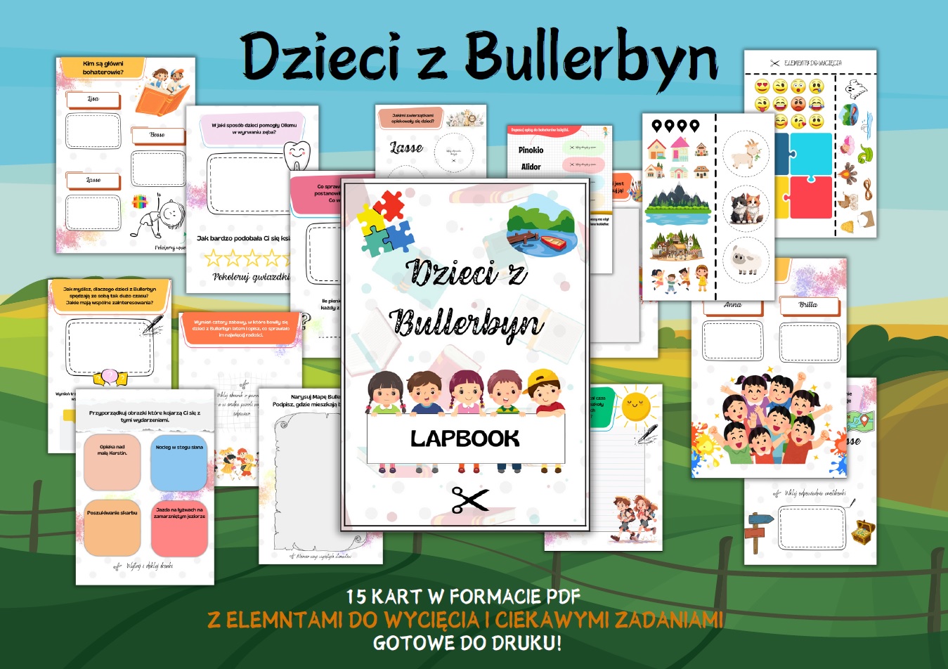 Lapbook - Dzieci z Bullerbyn - do druku - 2025 Karty Pracy Z Lektury Dzieci Z Bullerbyn