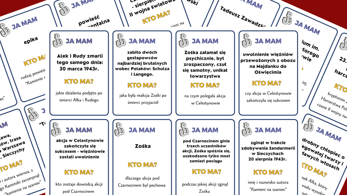 Lapbook Kamienie Na Szaniec Pytania Do Kamieni Na Szaniec