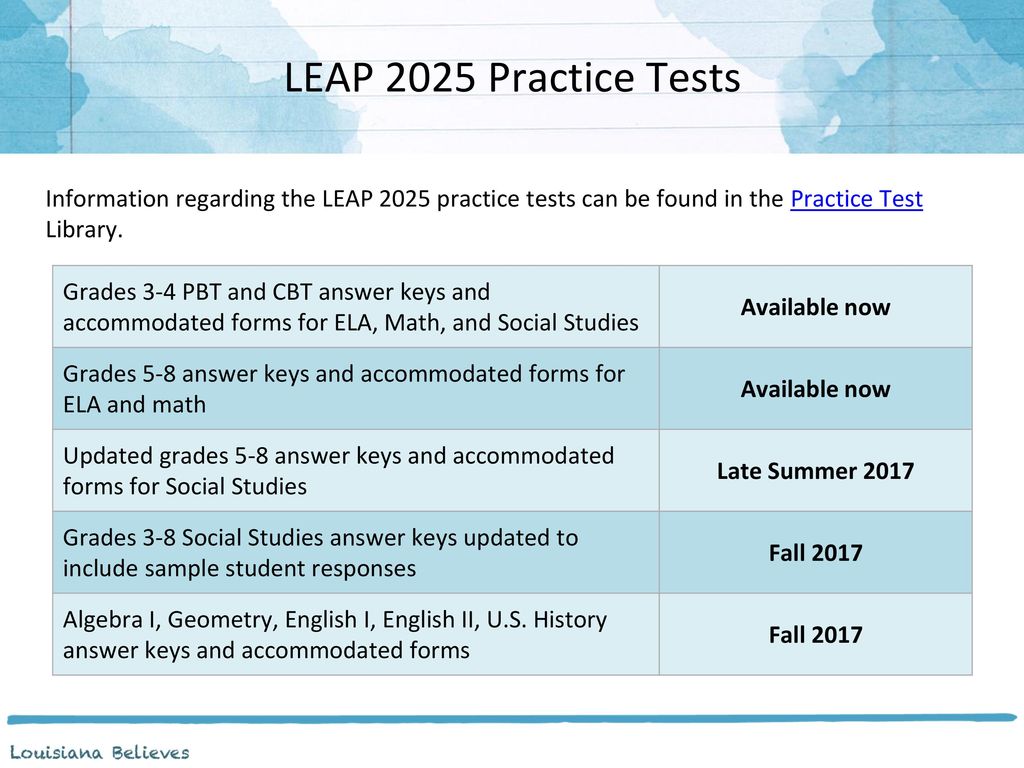 Leap 2025 Grade 8 Math Practice Test