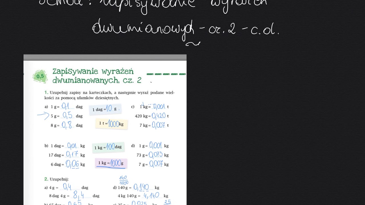 Wyrażenia Dwumianowane Klasa 4 Sprawdzian Pdf