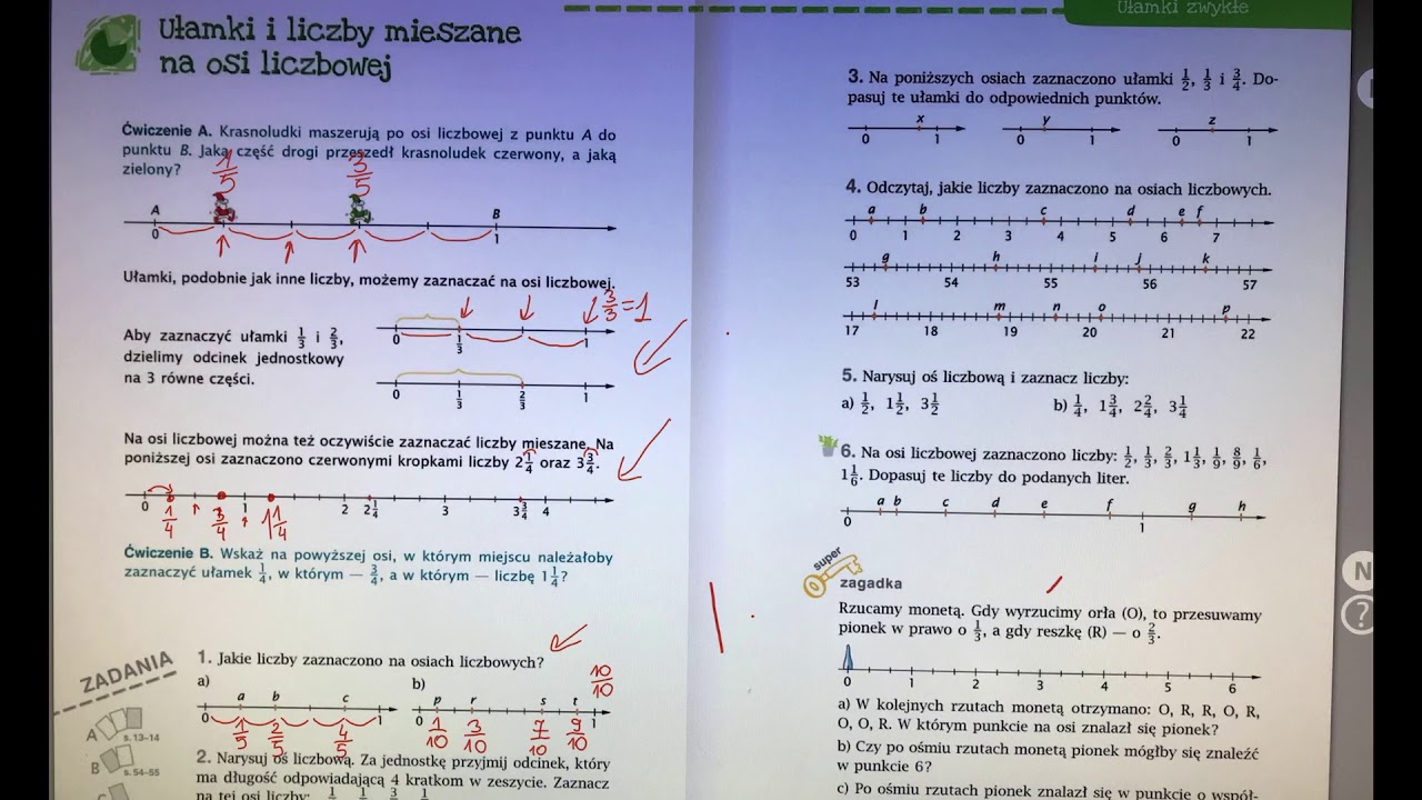 Lekcja 2.Ułamki i liczby mieszane na osi liczbowej- kl.IV - YouTube Zadania Z Ułamków Klasa 4 Do Druku