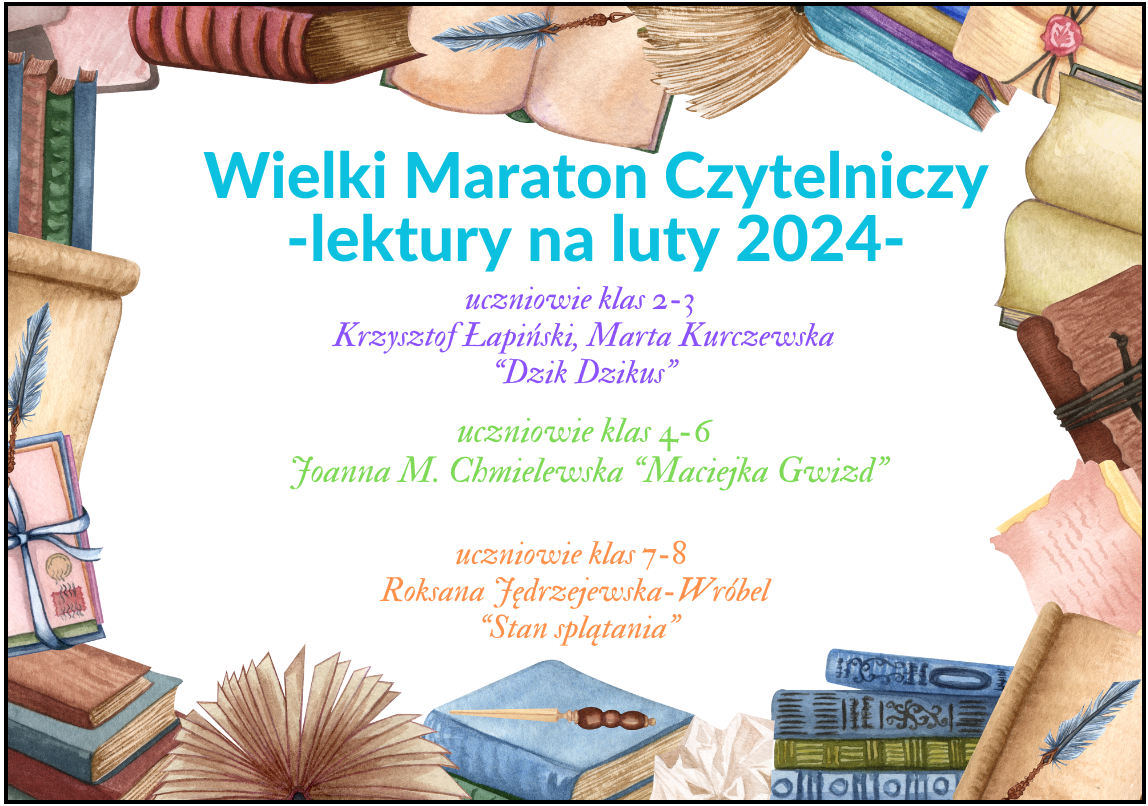 Lektury na luty 2024 - Wielki Maraton Czytelniczy - Witaj na stronie Maraton Czytelniczy 2015 16 Lektury