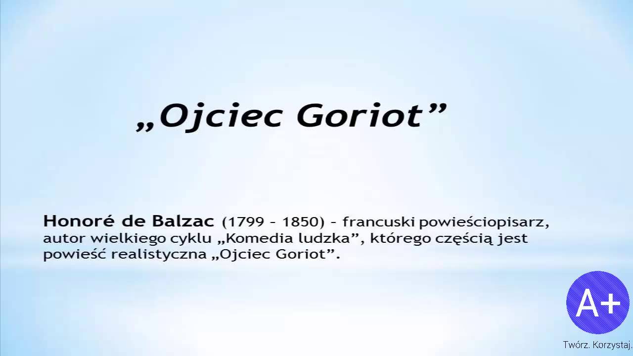 Ojciec Goriot Streszczenie Szczegółowe Pdf