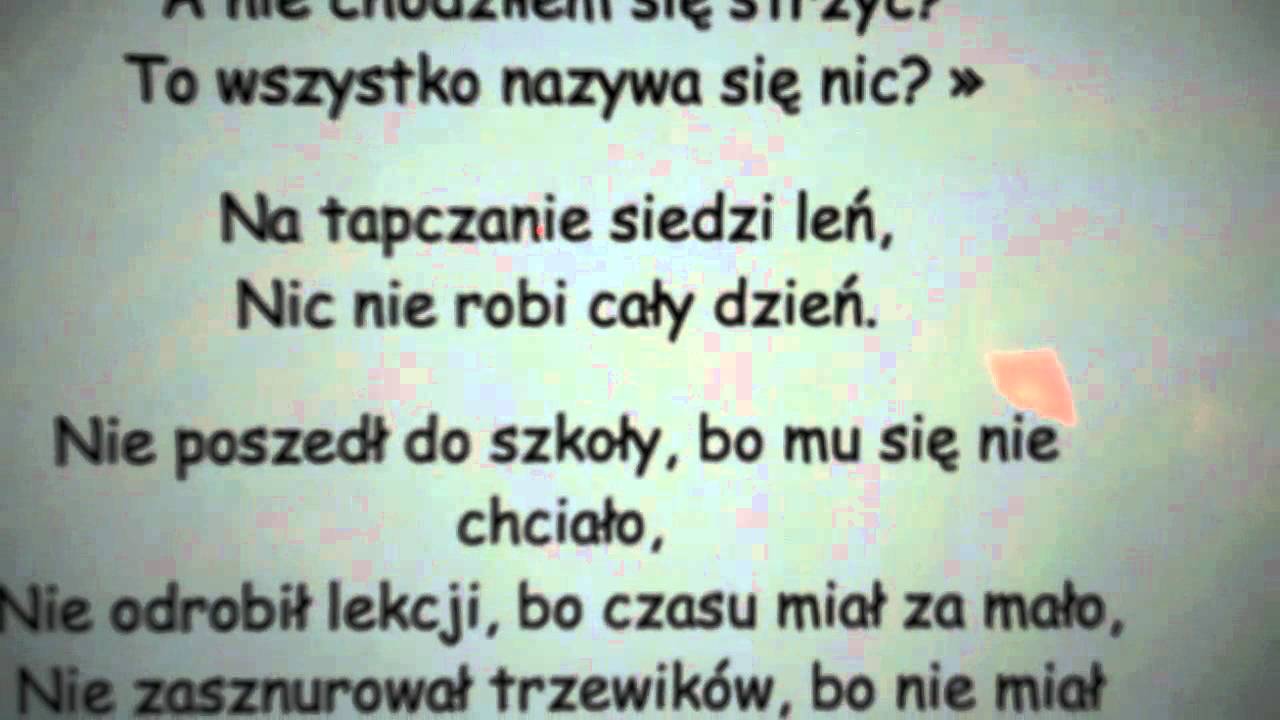 "LEŃ" BY JAN BRZECHWA - YouTube Wiersz Na Tapczanie Siedzi Len