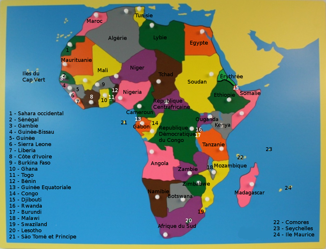 La Carte D Afrique Et Leurs Pays