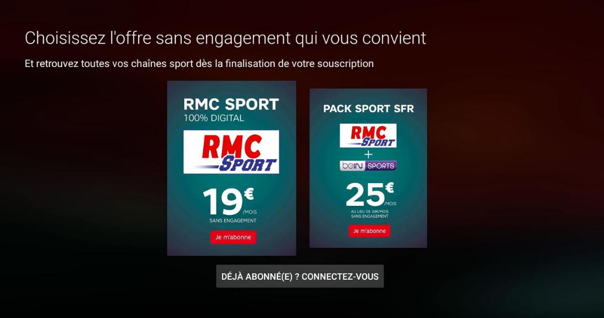 Les chaînes RMC Sport sont disponibles sur la Freebox Mini 4K, mais pas Rmc Sport Abonnement Free