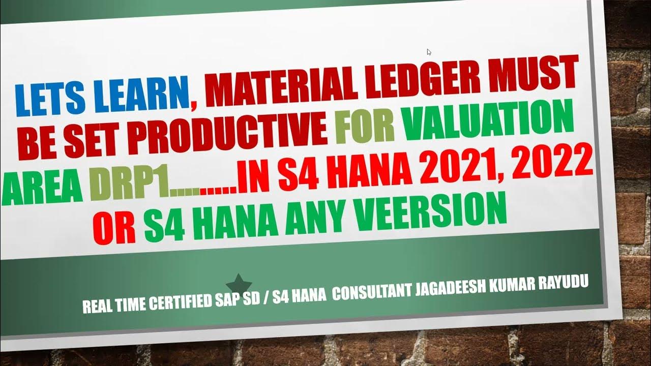 Lets learn, Material Ledger must be set productive for valuation area Material Ledger Must Be Set Productive For Valuation Area