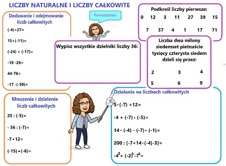 Liczby całkowite i naturalne worksheet Praca Klasowa Liczby Naturalne I Ułamki