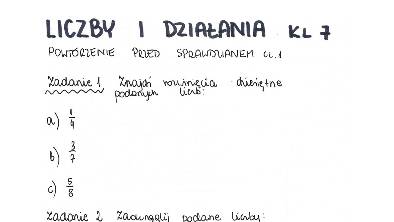 Liczby i działania - klasa 7 - GWO - Matematyka z plusem - sprawdzian Sprawdzian Matematyka Z Plusem Liczby I Dzialania Klasa 7 Test A