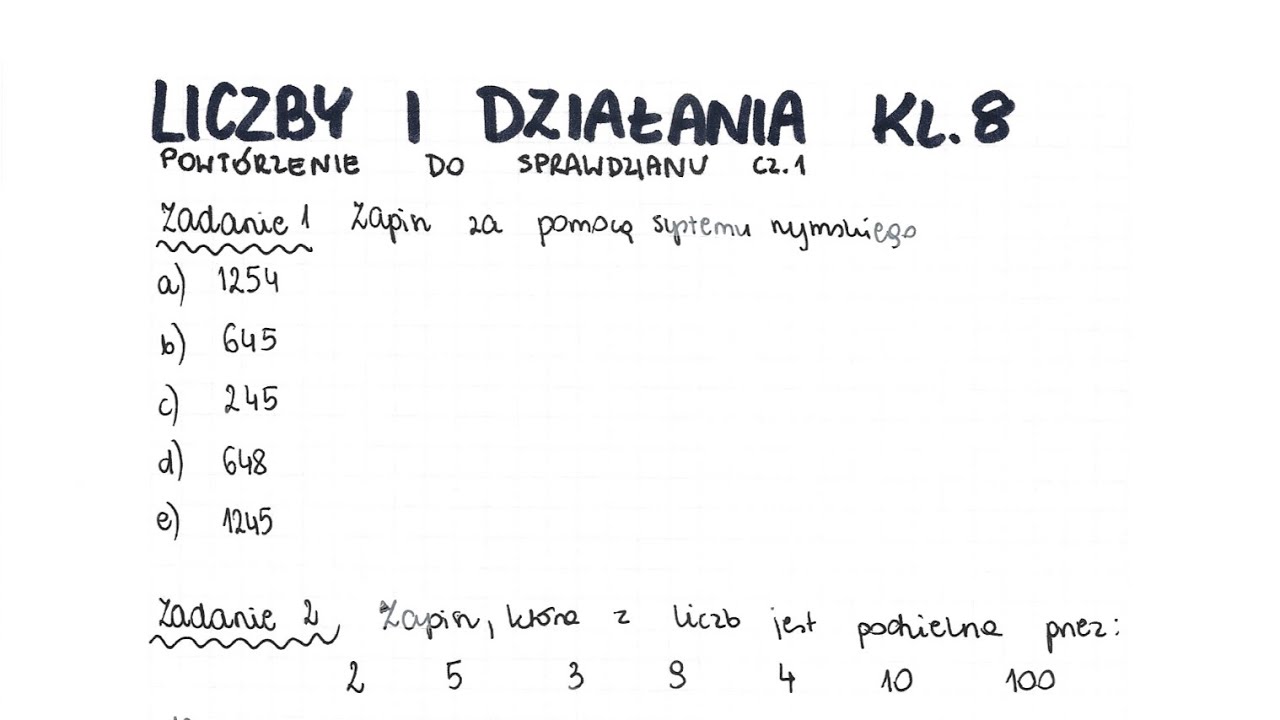 Liczby i działania - klasa 8 - GWO - Matematyka z plusem - sprawdzian Sprawdzian Z Wosu Klasa 8 Dzial 5 Odpowiedzi
