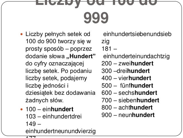 Liczby po niemiecku Liczby Po Niemiecku Do 100 Test