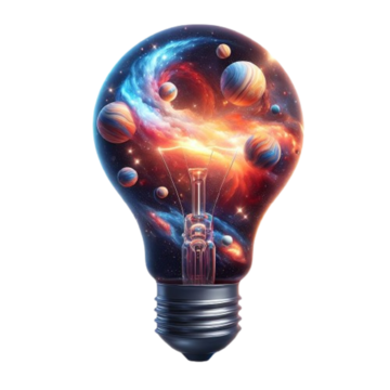 Lightbulb In Colorful Space Galaxy Cloud Nebula Stary Night Cosmos Stary Testament O Kobietach Cytaty