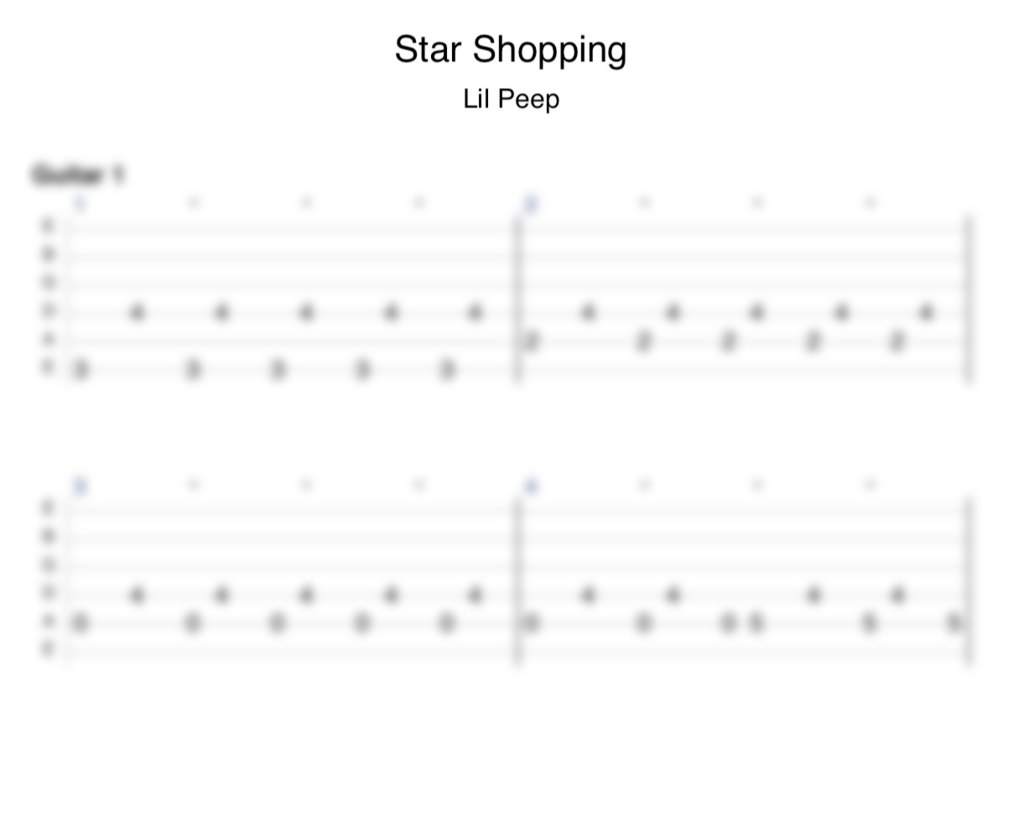 Lil Peep - "Star Shopping" Guitar Tab | Lil peep star shopping, Guitar Lil Peep Star Shopping Tab