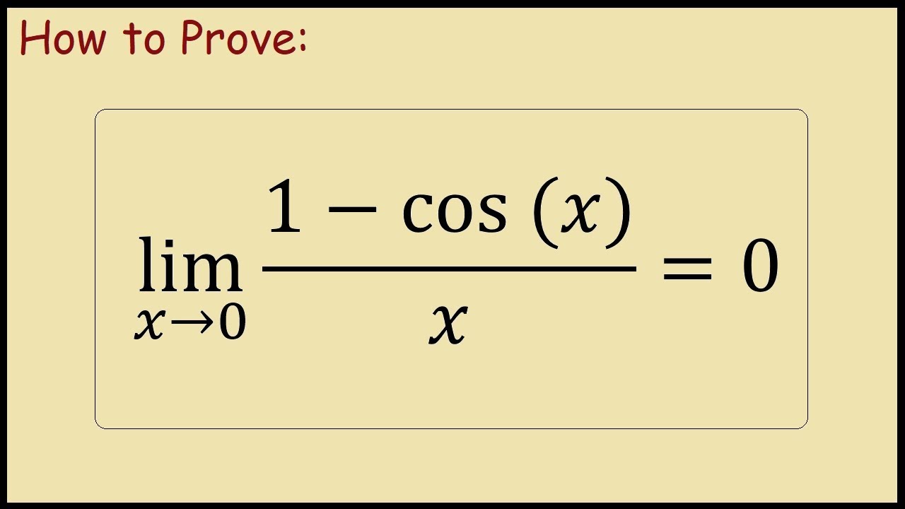 Limit of [1-cos(x)]/x as x approaches 0 - YouTube Limit Of 1 Cosxx As X Approaches Infinity