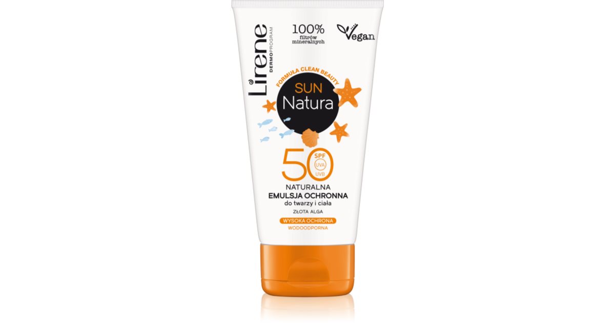 Lirene Sun Natura emulsja nawilżająco-ochronna do twarzy i ciała SPF 50 Lirene Emulsja Ochronna Spf 50