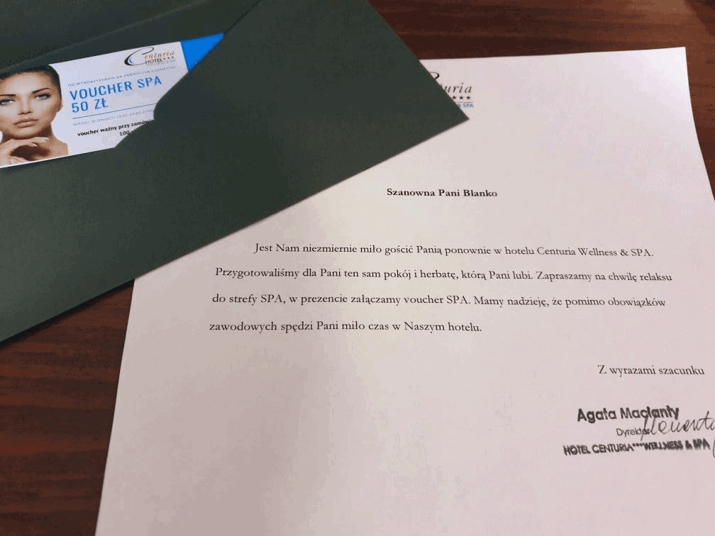 List powitalny w hotelu. Stwórz i zaprojektuj doświadczenia Gości List Powitalny Dla Vipa W Hotelu