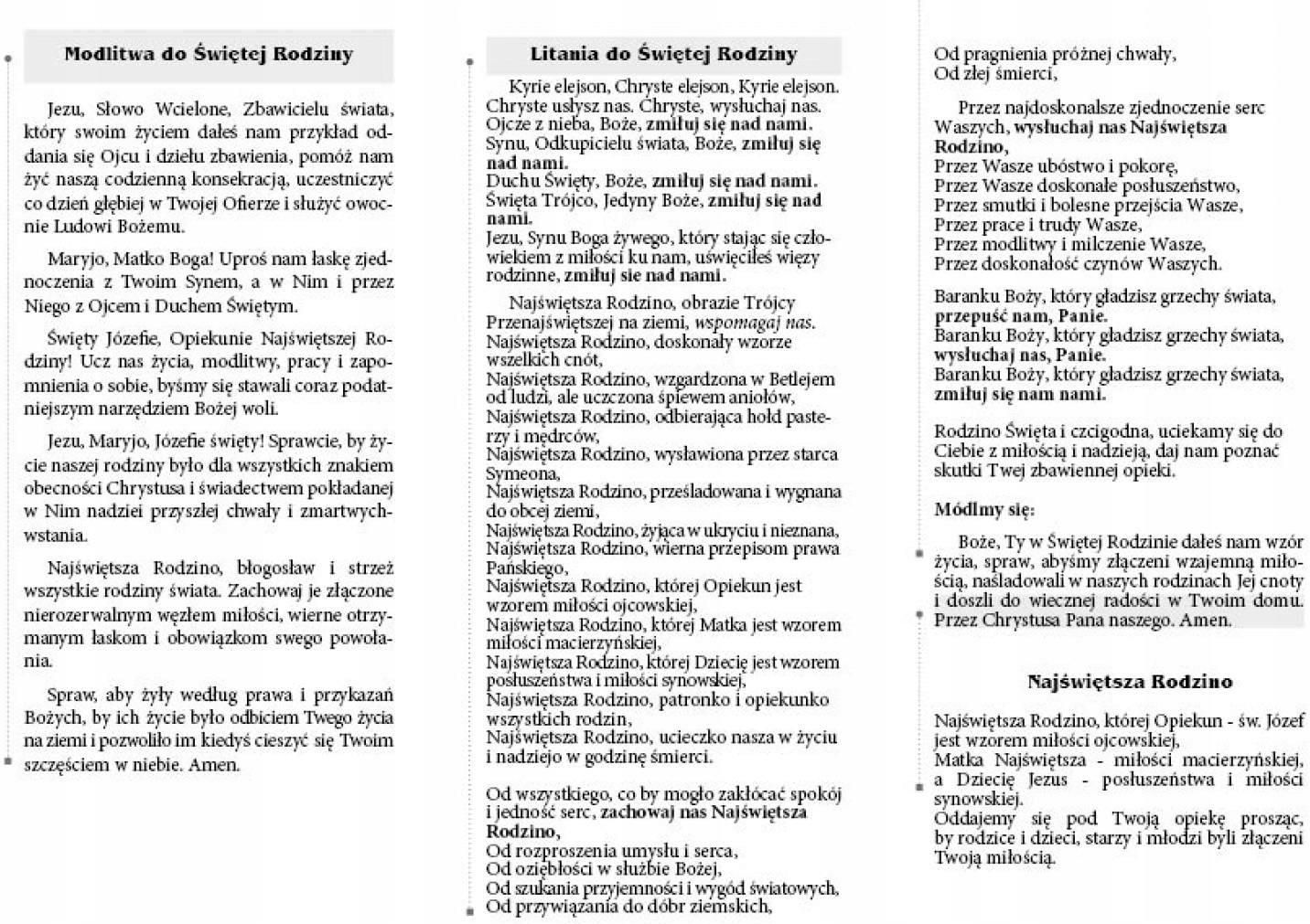 Litania I Modlitwy Do Św. Rodziny 5 Szt. - Ceny i opinie - Ceneo.pl Litania Do Miłosierdzia Bożego śpiewana